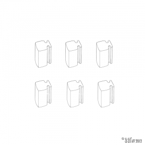 Quarter window hinge, 6 pieces