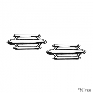 Horn grille, Koch, Reproduction of an original fifties accessory, as pair
