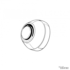 Axle cap between arm and body, each