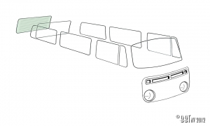 Rear window, heated, green