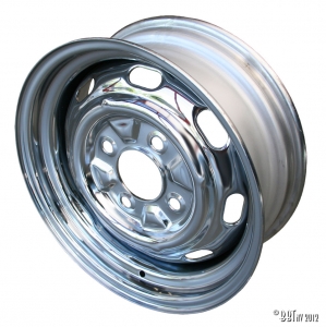 Chrome wheel, 15 x 5.5 4 lug (4x130) ET +25