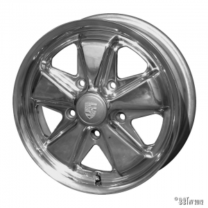 911 style wheel, polished 15 x 5.5 5 lug (5x130) ET +45